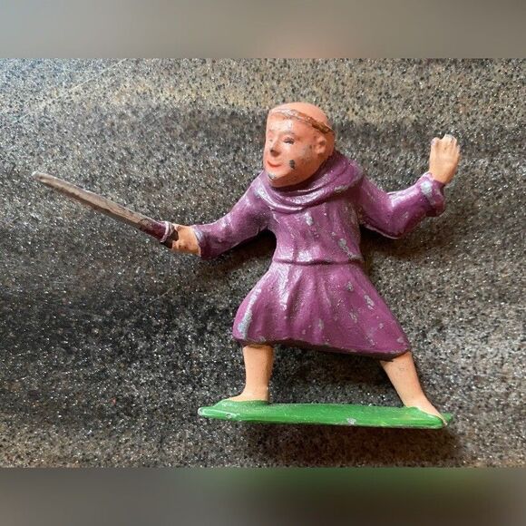 Lot 8 Robin Hood Friar Tuck Merry Men Cast Lead Figures Vintage Manoil 1940/50 - Picture 4 of 16